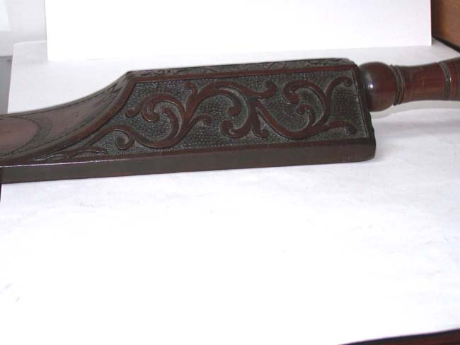 An early 18th century  Dutch Fruitwood Mangle dated 1715 with initials A D W — image 4